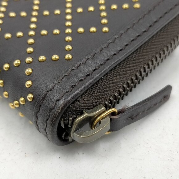 Authentic Gucci Coin Case Diamante Studded Wallet Brown Leather mn197-021726 - Picture 4 of 9